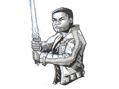 Finn finn illustration jedi lightsaber markers sketch star wars the force awakens the last jedi