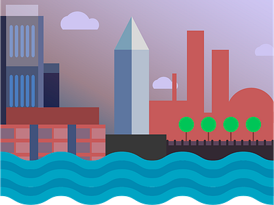 city on river architecture city river vector vector illustration water