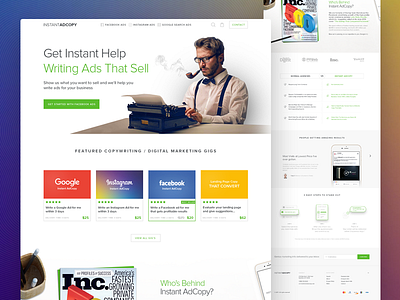 Instant AdCopy: Copy-writing that Sells, On Demand. ads copywriting facebook fortune500 google graphic design inc instagram landing page ondemand ui web design