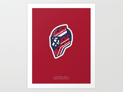 Patrick Roy Helmet Print goalie helmet hockey ice hockey patrick roy