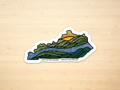 Kentucky Line Dot Line design graphic design illustration josh patton josh patton designs jpd kentucky line dot line mountains sticker
