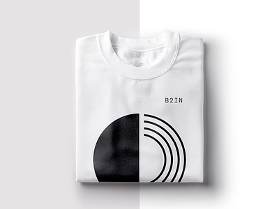 B2IN branding materials black circle circular logo ux white