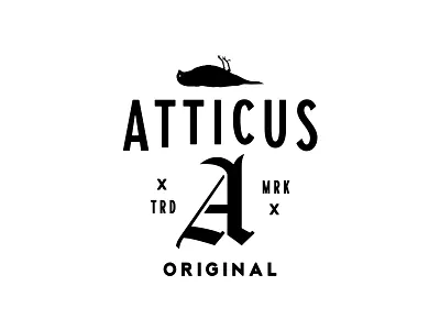 Atticus logo design merchandise design typography