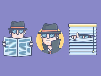 I got my eye on you... 👀 character design detective illustration spy