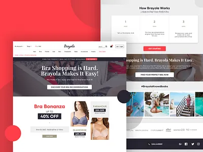 Bra Site bra girl lander landing landing page red site ui ux web web design website