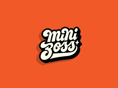 Miniboss 70s type arcade branding custom lettering hand lettering identity lettering logo script typography video game