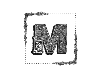 "M" Dropcap alphabet dropcap handlettering