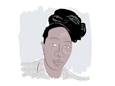 Quick illustration african american female black poc