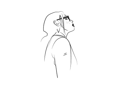 Untrue drawing girl illustration minimal sketch