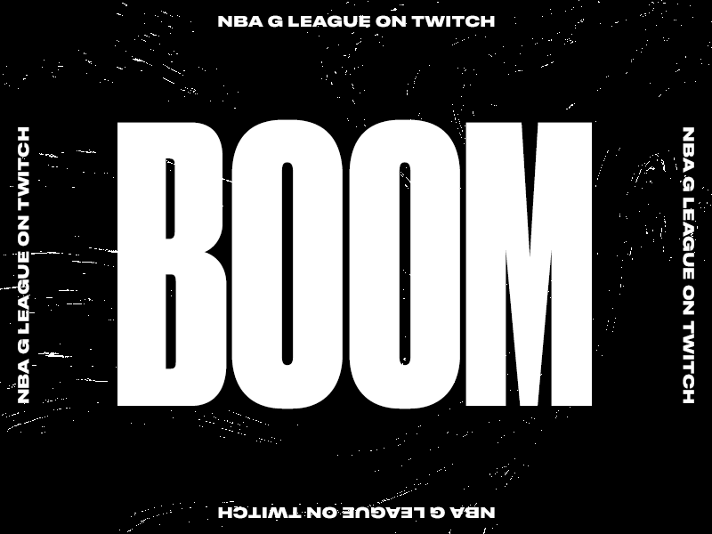 BOOMSHAKALAKA! boomshakalaka brand branding g league gif live motion nba promotional stream twitch typography