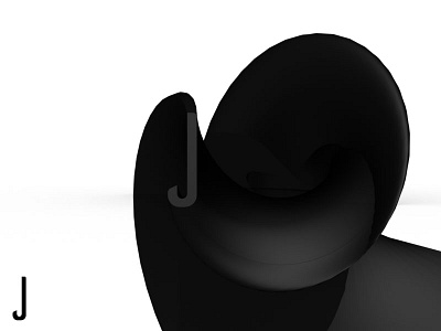3D Alphabet - J 3d abstract alphabet bw j side project typography