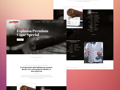 Cigar Shop concept sketch web design website