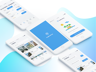 TripBooking UI kit - freebie app chatbot flight freebie hotel modern travel ui uikit