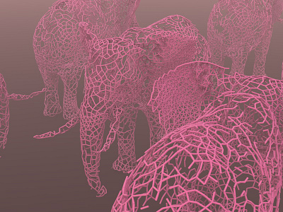 Line Elephant 3d elephant render