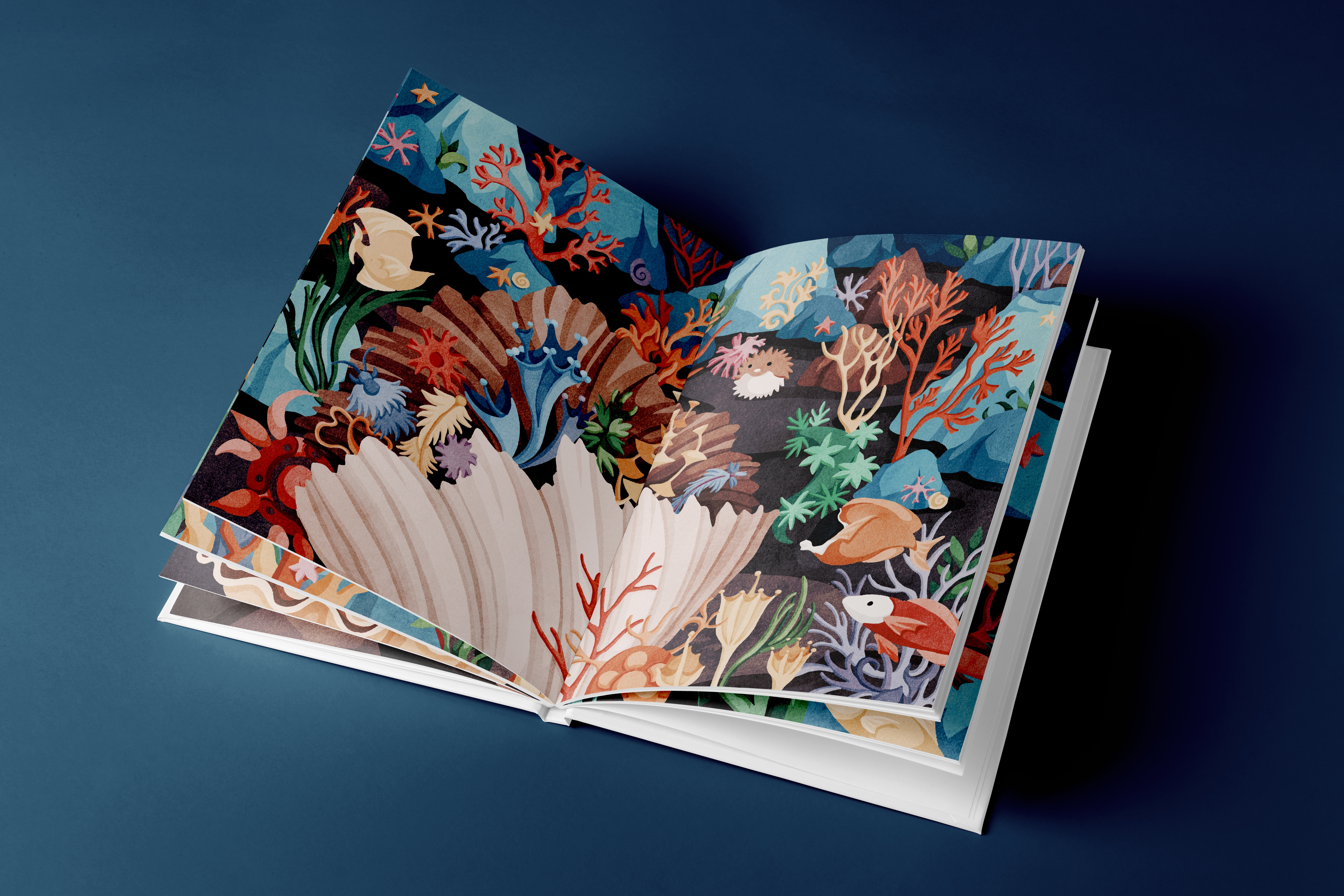 Poetry Story: Pearl Sea artwork digital art drawing fish illustraton nature ocean sea underwater water