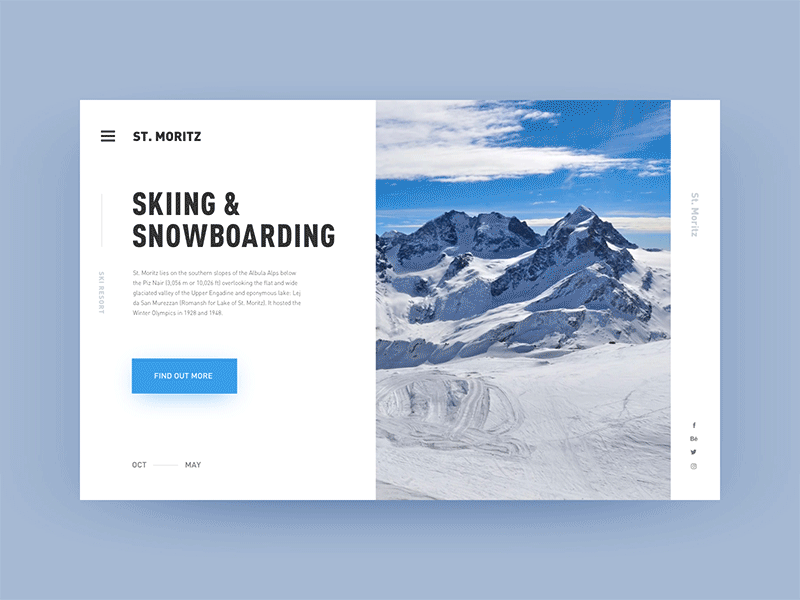 Skiing motion skiing ui web
