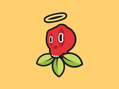 Skull design flat green illustration illustrator leaf motiongraphic red skull sticker stickers yellow