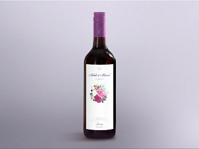 Wine Bottle Design design flowers layout love pinot noir red wine script water color wine bottle