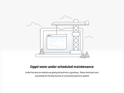 Under Maintenance blue building construction illustration maintenance makeover scheduled ui update