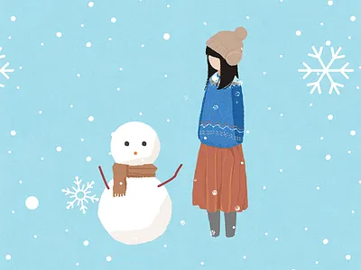 winter couple illustration