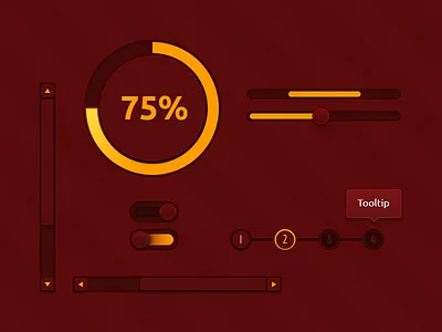 Red Gold UI - Part 2 navigation scrollbar ui
