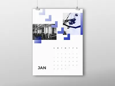 January Calendar 2018 abstract calendar creative design fun january photography poster