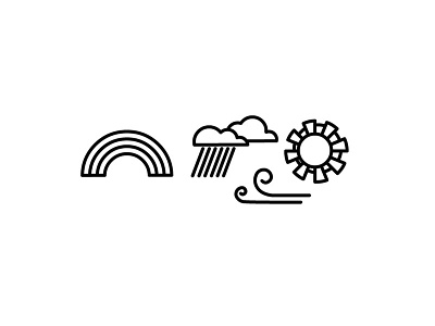 April icon illustration rain rainbow sun weather wind