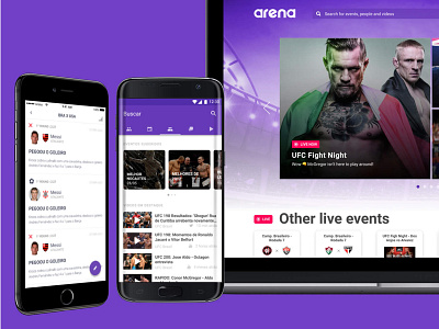 Arena.im android dashboard digital interaction ios owner product purple