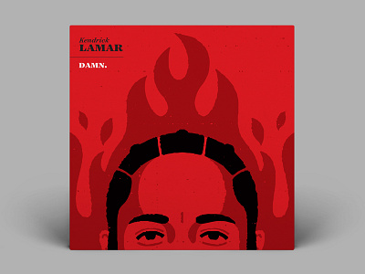 10x17 - Kendrick Lamar "DAMN." album album art album cover fire flat design graphic illustration kendrick lamar music portrait vector