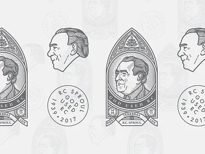 RC badge engraving icon logo vector woodcut