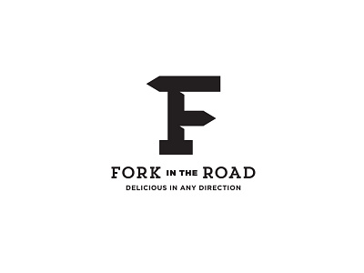 Fork in the Road logo arrow brand design f identity logo road signs