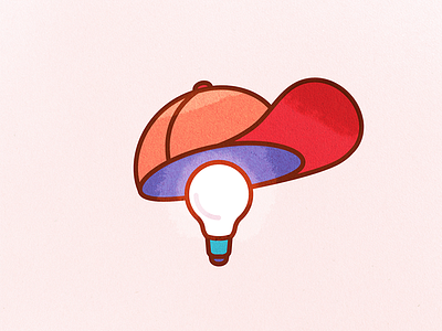 Thinking Cap brand hat idea illustration illustrator light bulb logo