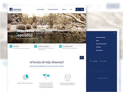 Almenni Dribble design digital iceland navigation pension fund ui ux webdesign