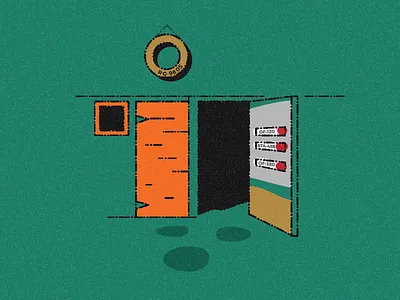 Garage backyard editorial garage gate illustration old sea shore whiskey yard