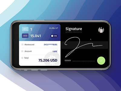 iPhone X - Bitcoin App app bitcoin design iphonex signature ui ux