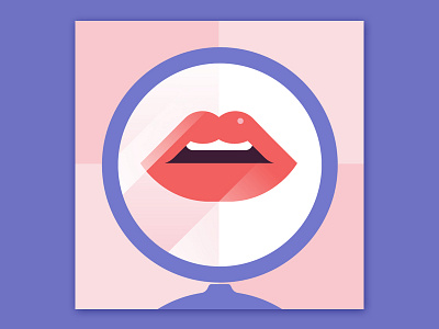 Rendez-vous colors cosmetic fashion girl lips minimal mirror sexy woman
