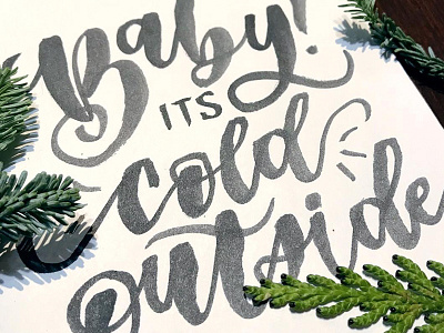 Brrr calligraphy christmas cold hand lettering hand type holiday lettering letterpress type typography weather winter