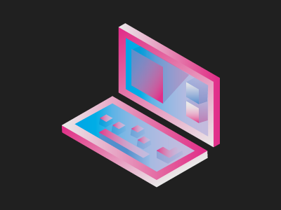 Isometric laptop design gradients illustration isometric