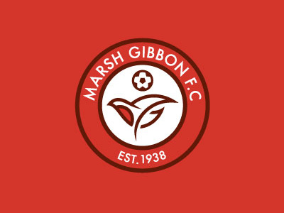 Marsh Gibbon F.C. ball bird football red robbin soccer whitemaroon