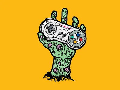 Zombie Gamepad gamepad illustration nintendo teeshirt zombie