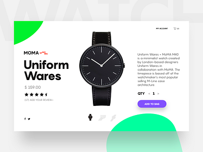 E-Commerce Shop (Single Item) 012 app dailyui e commerce green moma purple shop watch web