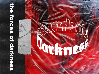 DARKNESS blackletter dark darkness experiment overlay photo photography plastic red tape typography