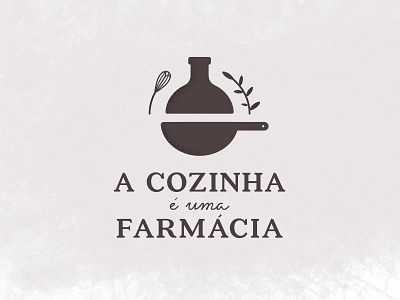 A cozinha é uma farmácia design logo