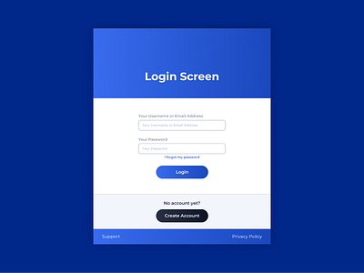 Login Screen flat gradients login screen ui