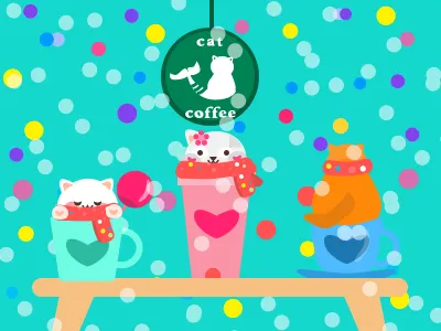 I ordered 3 cups of coffee for my holiday cat christmas coffee cute illustration mug