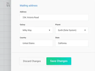 Adress fields in Future 🤔 address form future galaxy ui ux