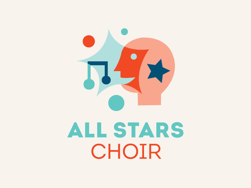 All Stars Choir Branding autism branding choir happy logo music sing singing social spectrum star youth