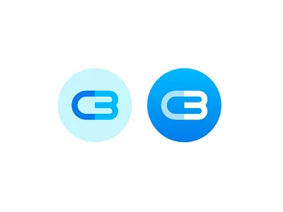 Cyan-Blue Logo blue circle geometric gradient logo monogram simple transparent