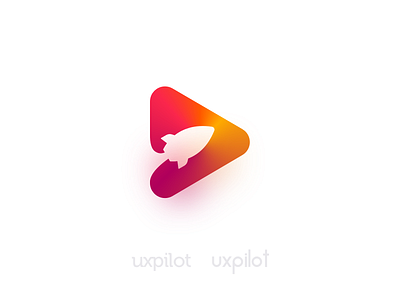 UX Pilot Logo gradient logo play rocket warm