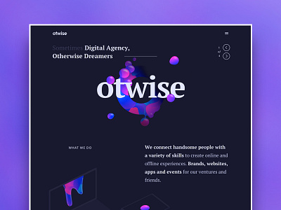 Otwise - Digital Agency about agency branding brands dark digital illustrations organic otwise release shapes